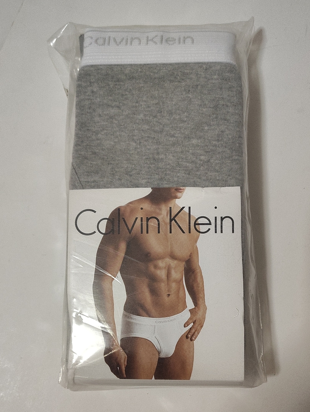 Rare Calvin Klein Classic Men's Gray Briefs with White Waistband -3Pack -Size 40